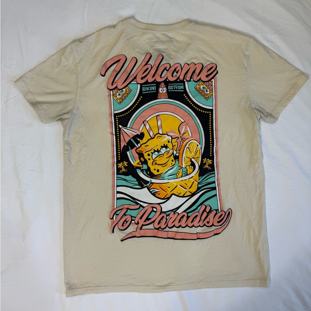 🌻SpongeBob Welcome to Paradise Graphic Tee‎ - Size L - Nickelodeon